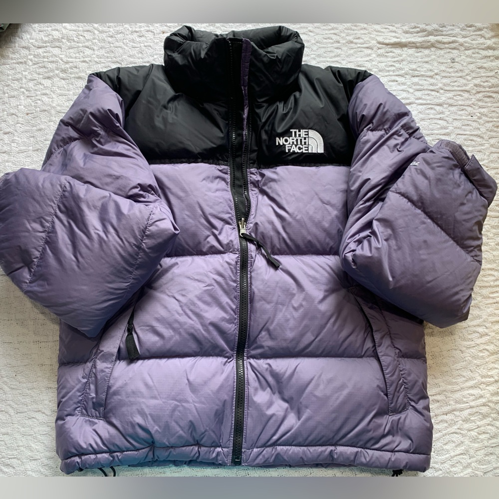 The North Face Black and Purple Puffer Jacket